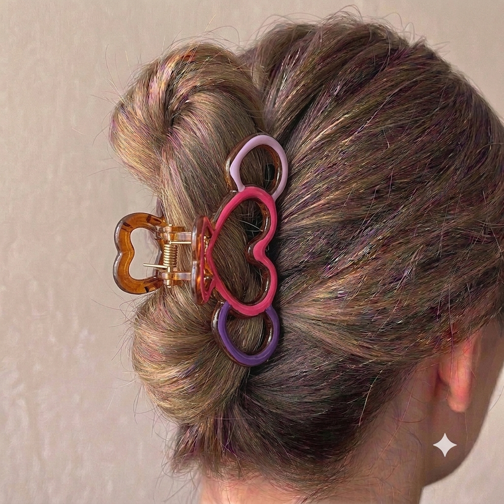 Berry Pop Trio Heart Claw Clip