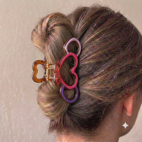 Berry Pop Trio Heart Claw Clip