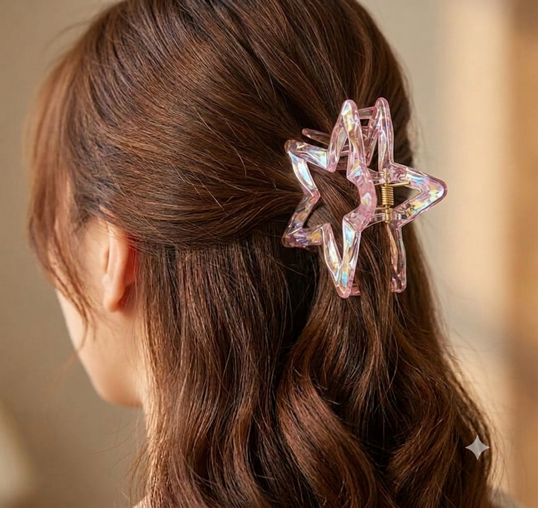 Blush Petal Sparkle Star Clip