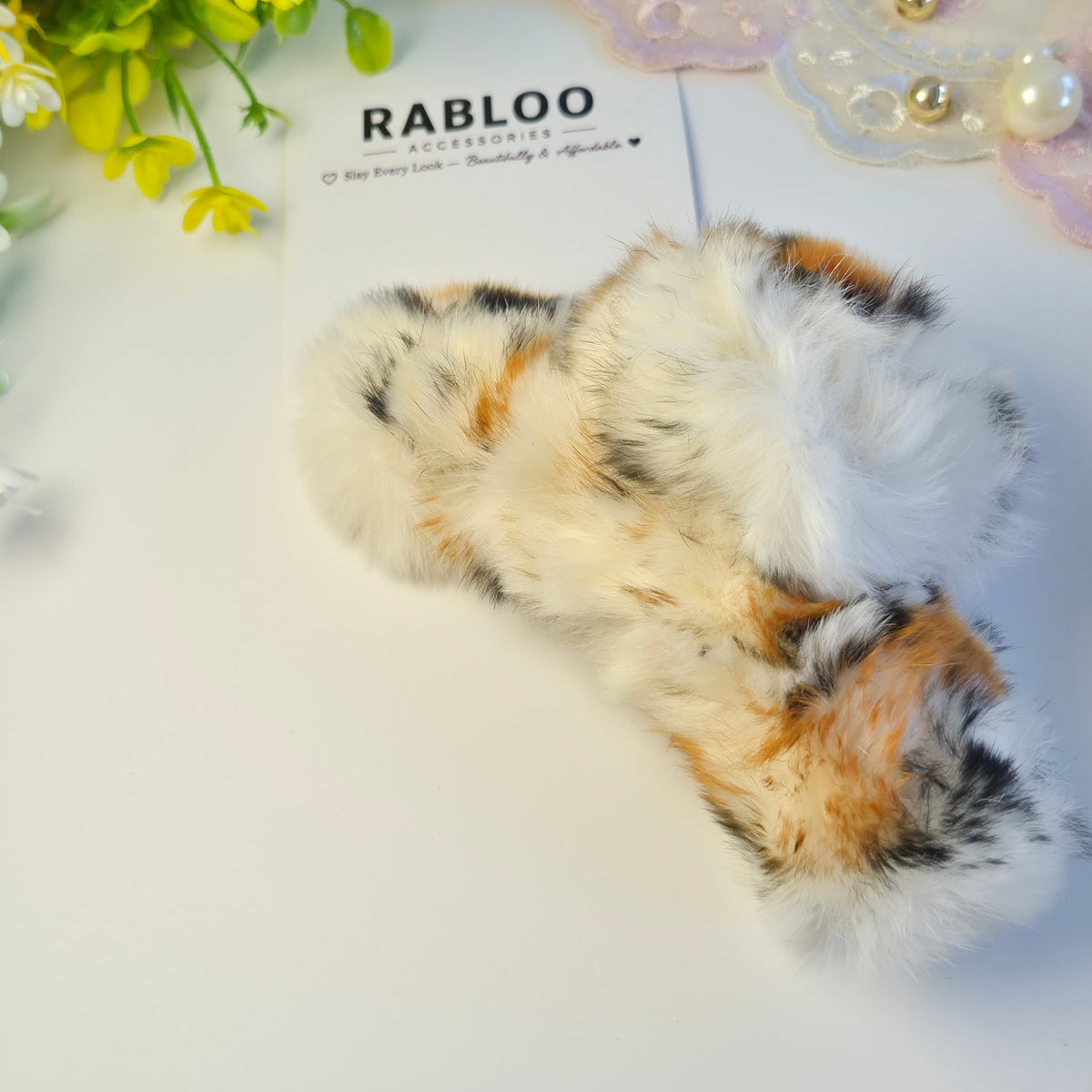 Furry Fluff Calico Claw Clip