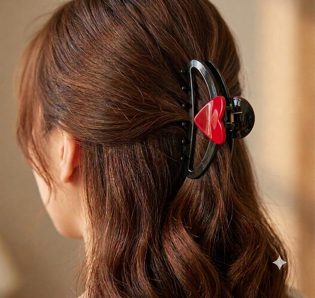Noir Hold My Heart Claw Clip