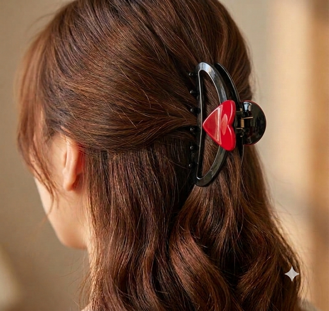 Noir Hold My Heart Claw Clip