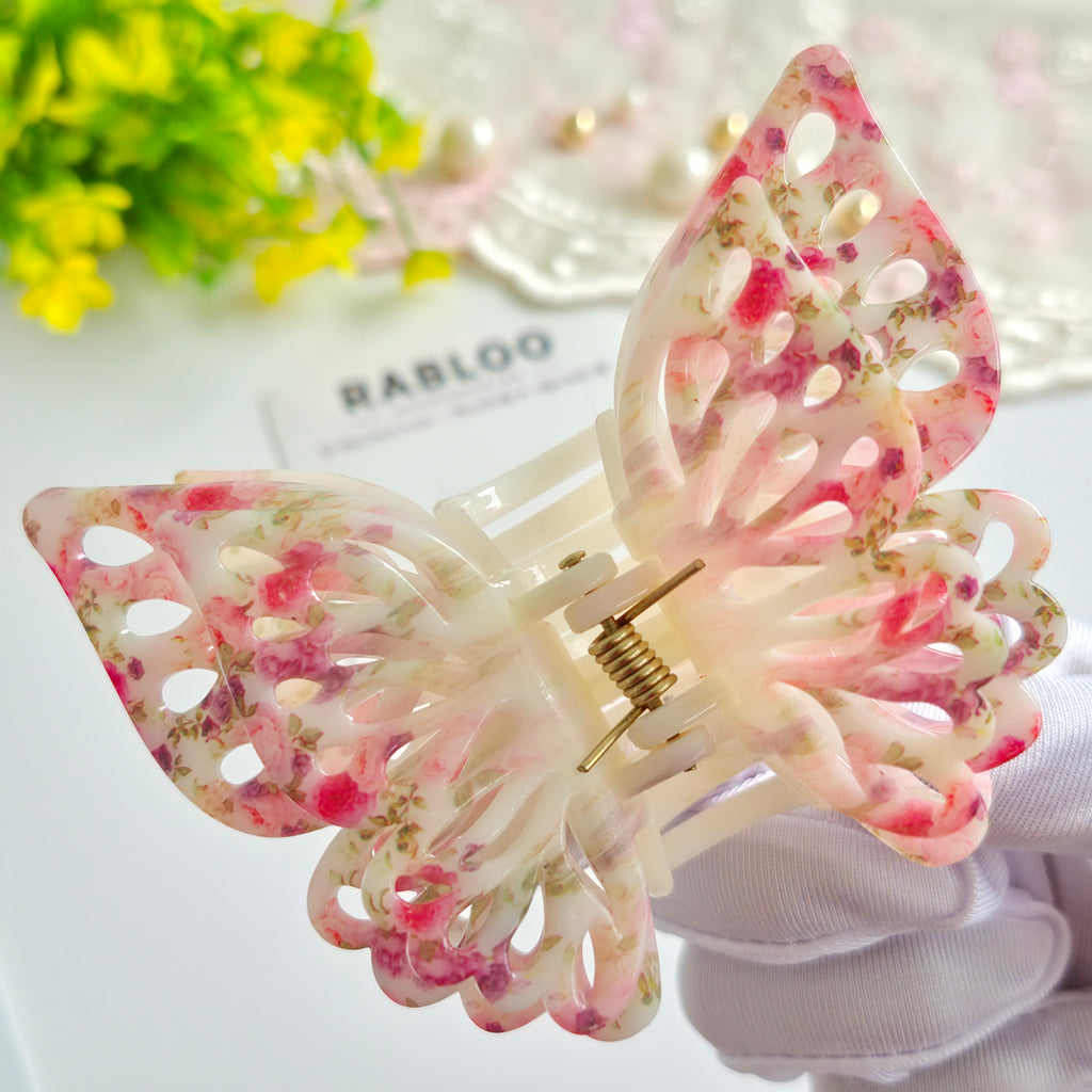 3D Butterfly Pink Hair Claw Clip