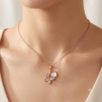 Fluttering Heart Grace Drop Necklace