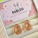 Peach Cinderella Teardrop Stud Earrings