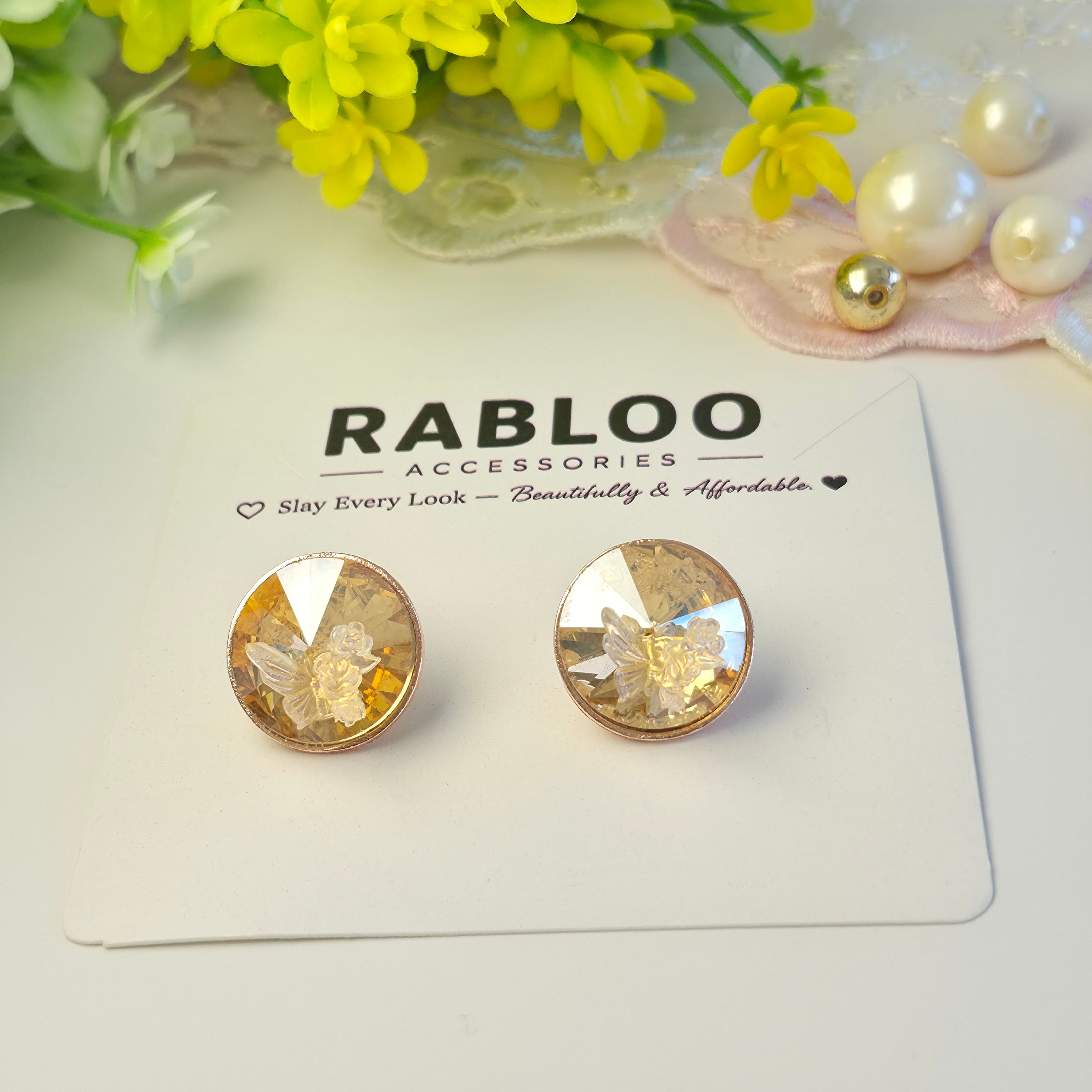 Golden Sunshine Tinker Bell Studs