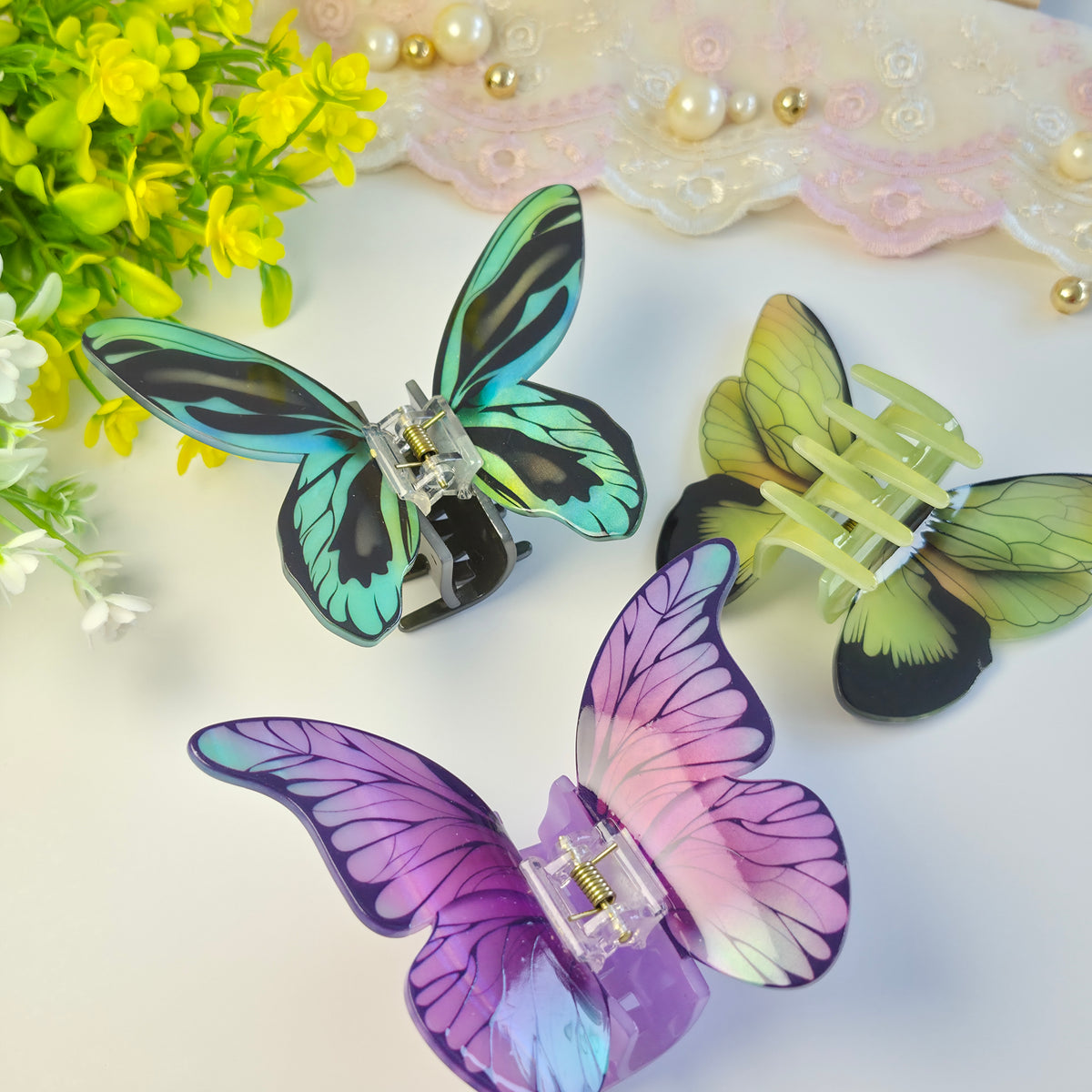 Turquoise Popup Butterfly Claw Clip