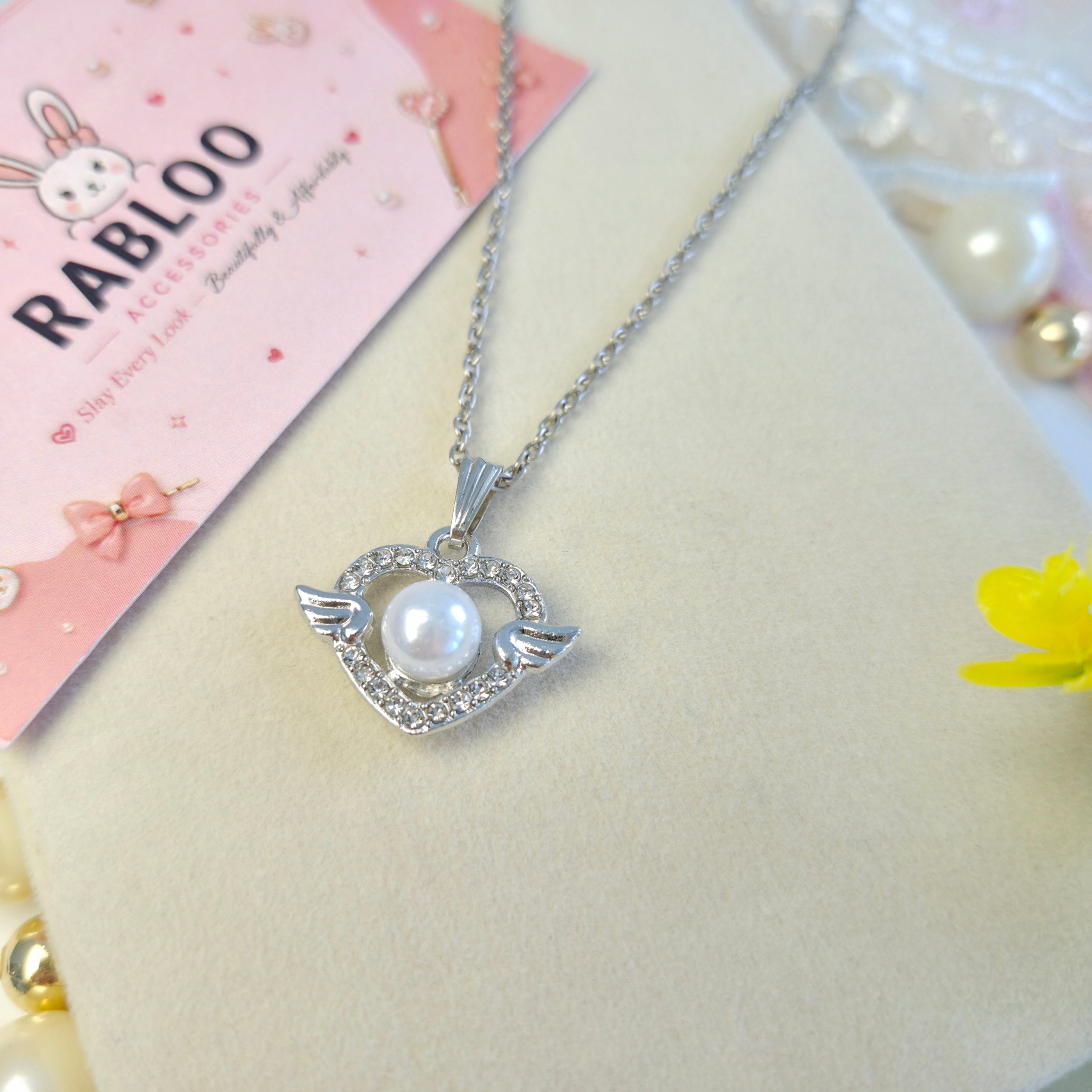 Angel Heart Pearl Necklace
