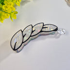 Monochrome Opal Leaf banana Clip