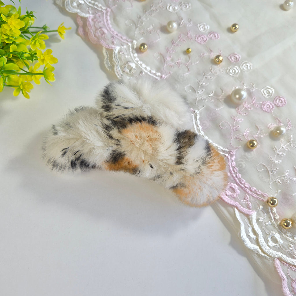 Furry Fluff Calico Claw Clip