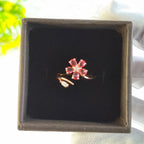 Fuchsia Glow Bloom Adjustable Rings