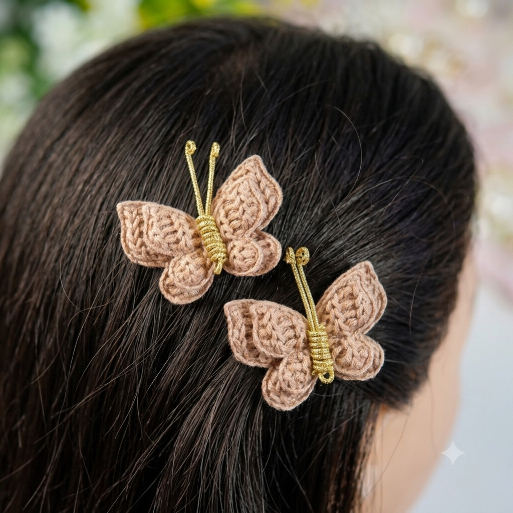 Capuchino Flutter Butterfly Clips