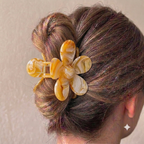 Amber Honey Marbled Flower Claw Clip