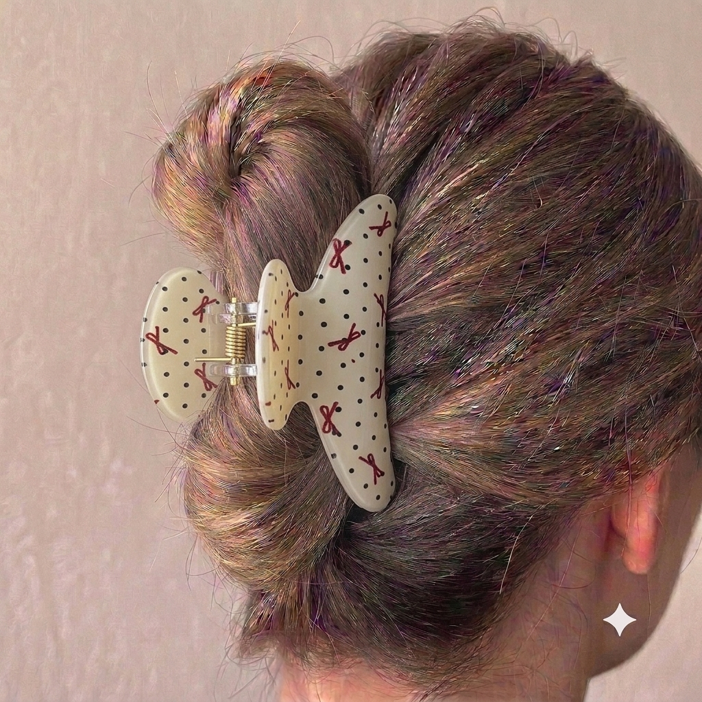 Retro Bow Claw Clip