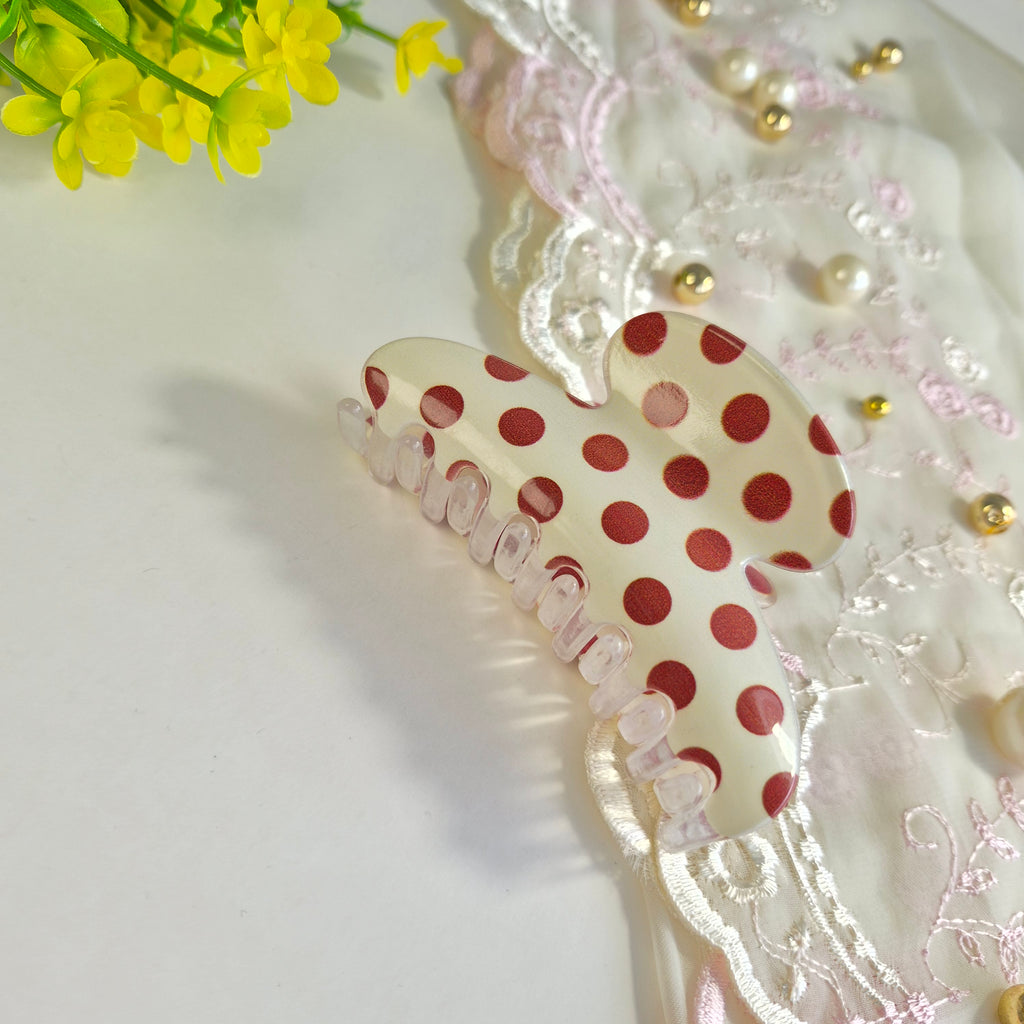 Retro Polka Dot Claw Clip
