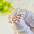 Soft Blush Bloom Adjustable Rings