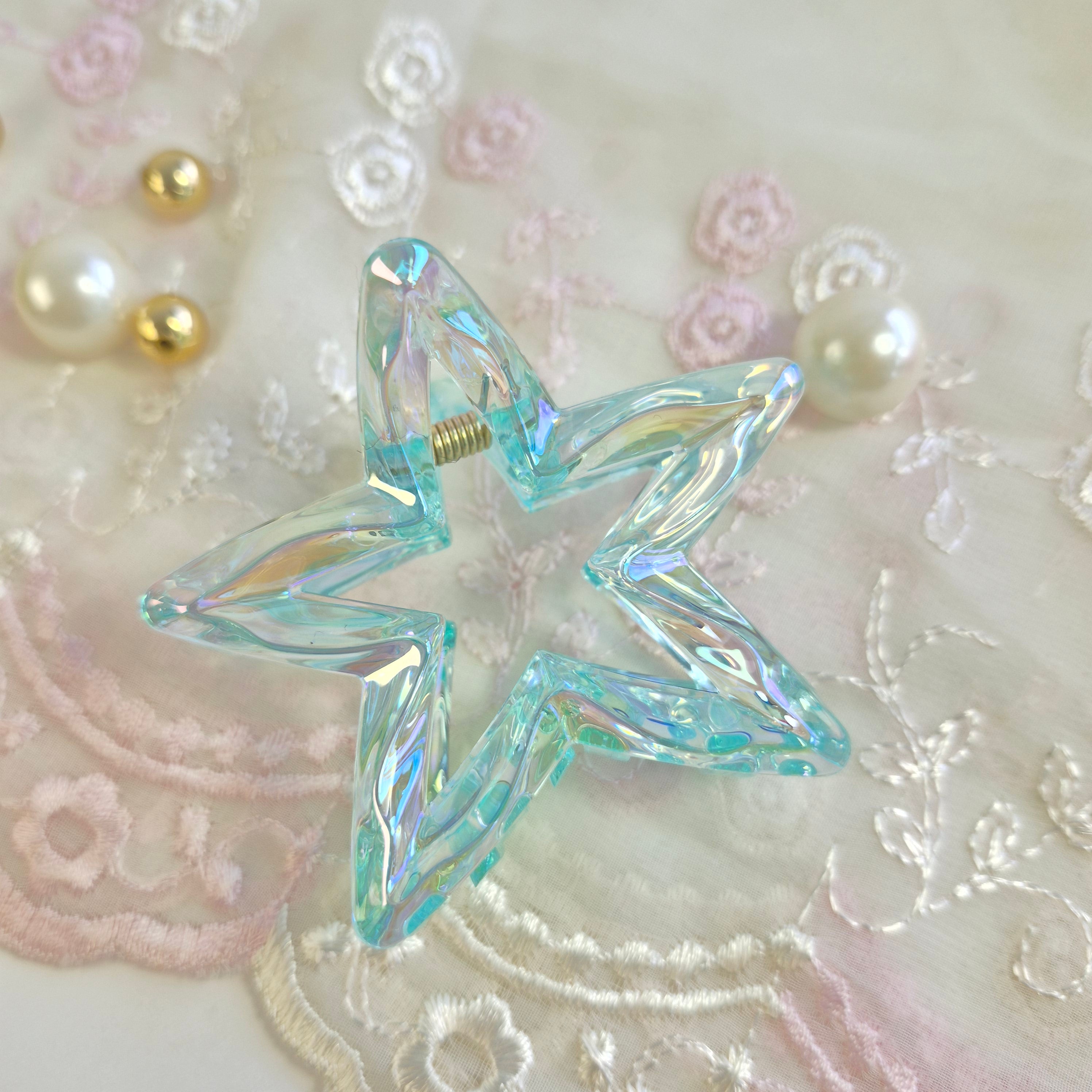 Ocean Mist Sparkle Star Clip