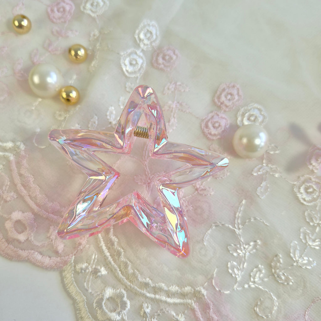 Blush Petal Sparkle Star Clip