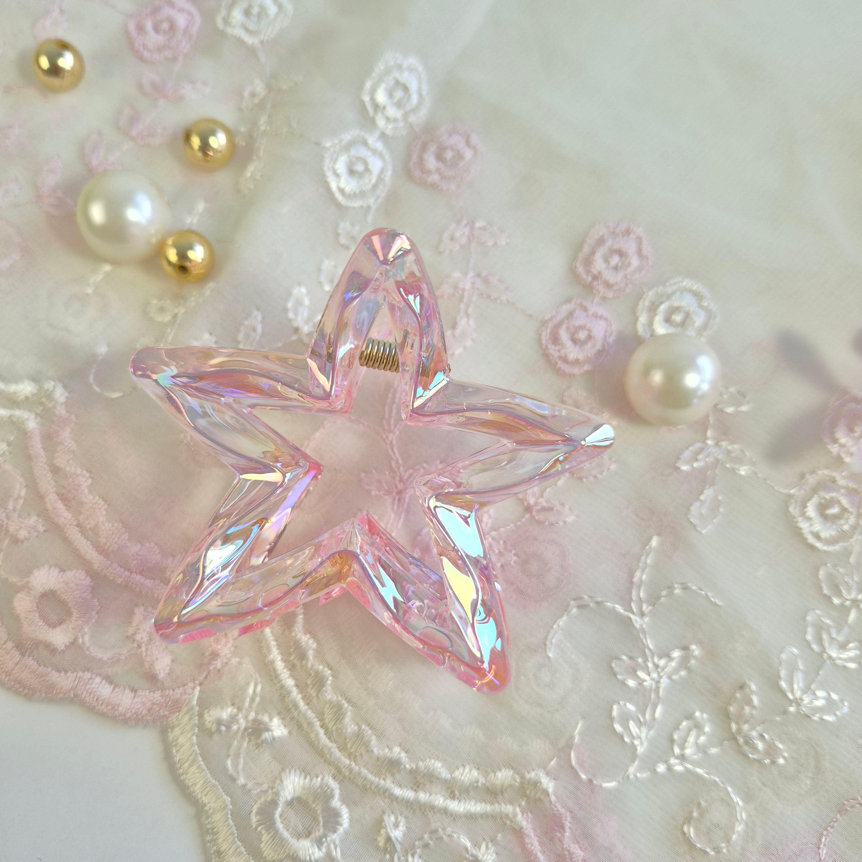 Blush Petal Sparkle Star Clip