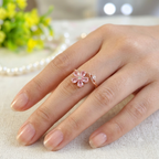 Soft Blush Bloom Adjustable Rings