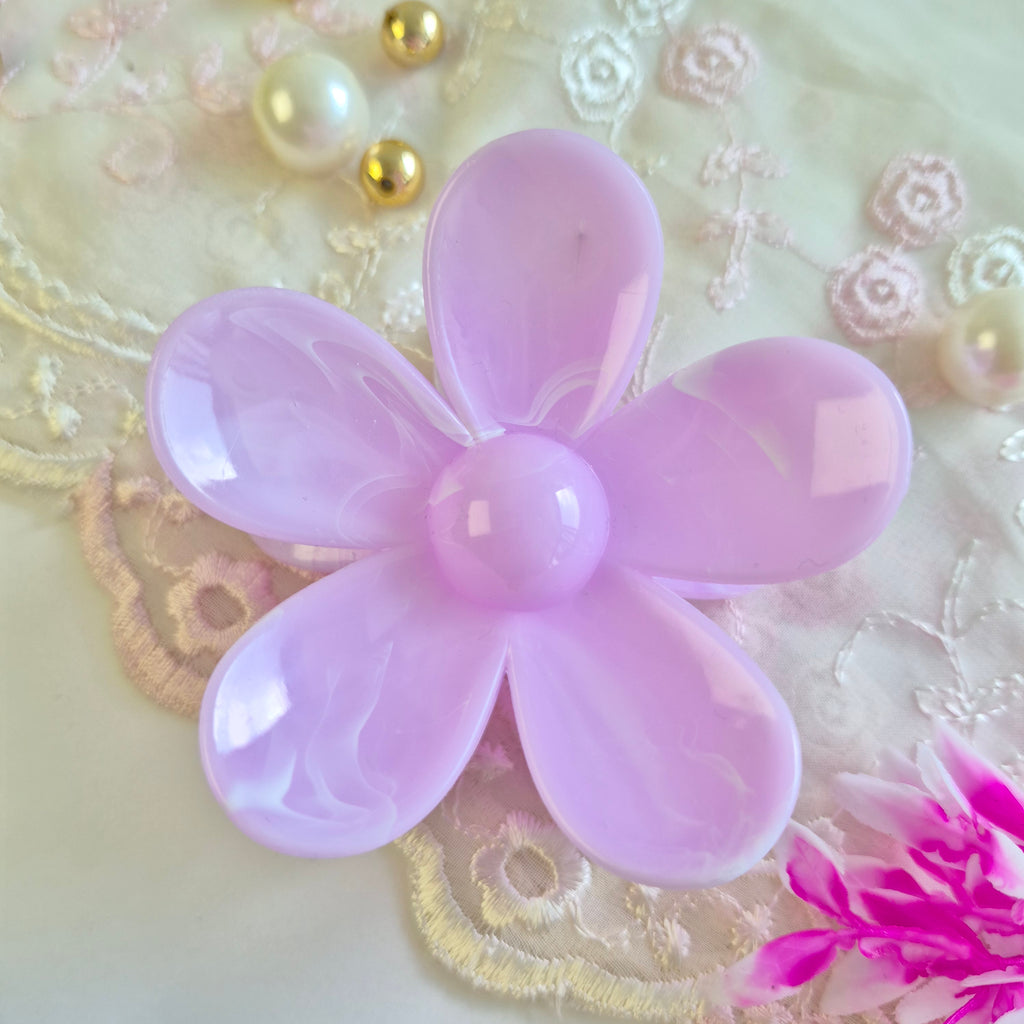 Orchid Blush Marbled Flower Claw Clip