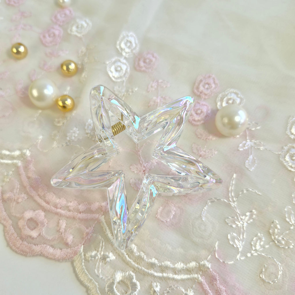 Crystal Aurora Sparkle Star Clip