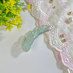 Mint Breeze Iridescent Leaf Banana Clip