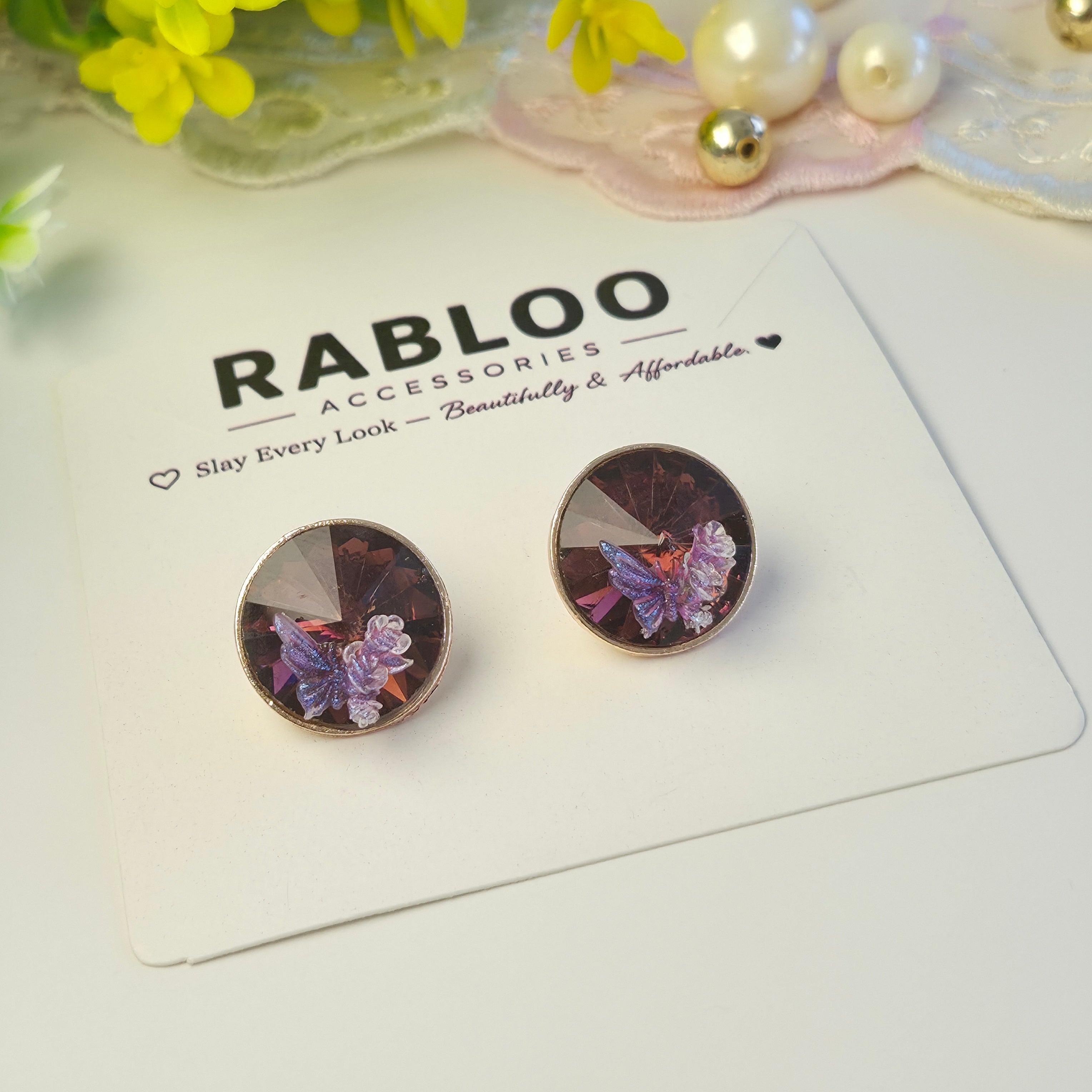 Amethyst Tinker Bell Studs