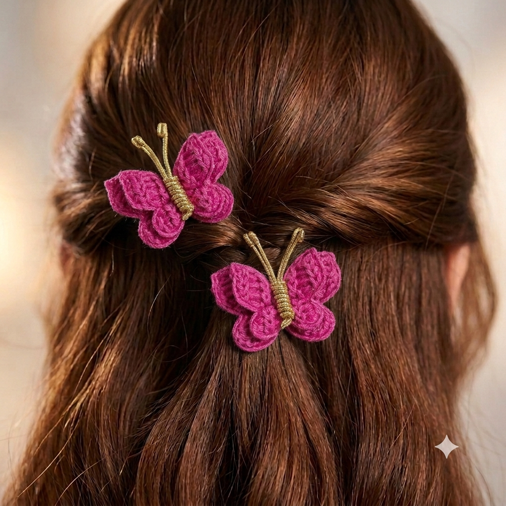 Raspberry Flutter Butterfly Clips