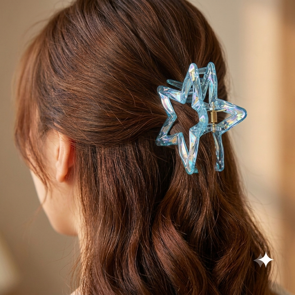 Ocean Mist Sparkle Star Clip