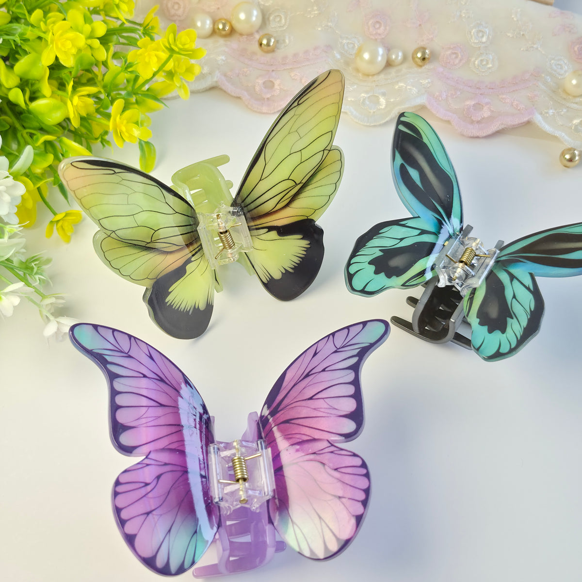 Turquoise Popup Butterfly Claw Clip
