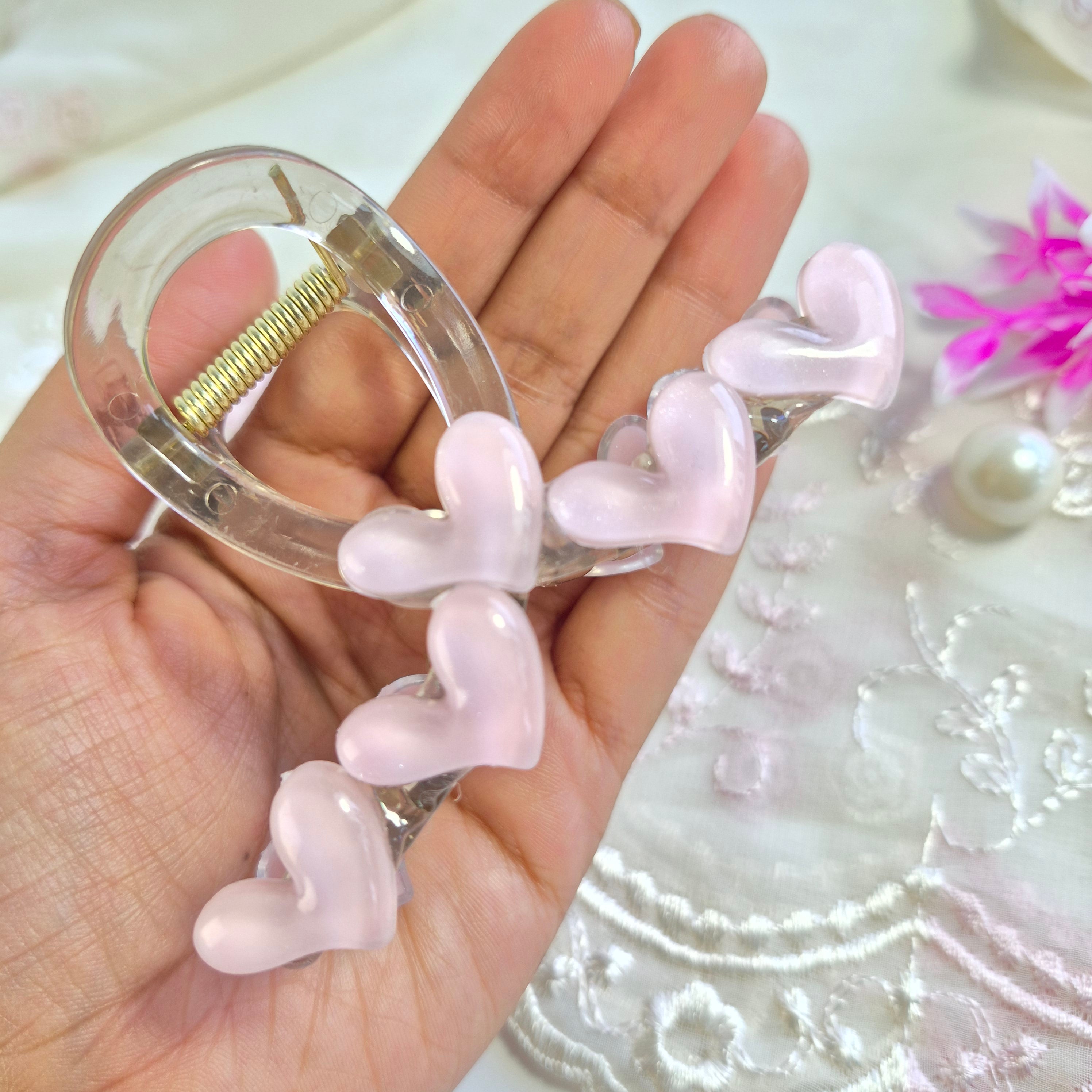 Blush Pink Aesthetic Heart Claw Clip
