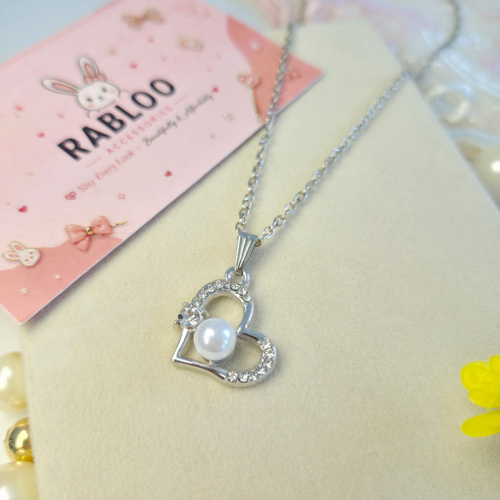 Two Souls Pearl Heart Necklace
