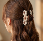 Mocha Bloom Art Charm Claw Clip