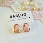 Peach Cinderella Teardrop Stud Earrings