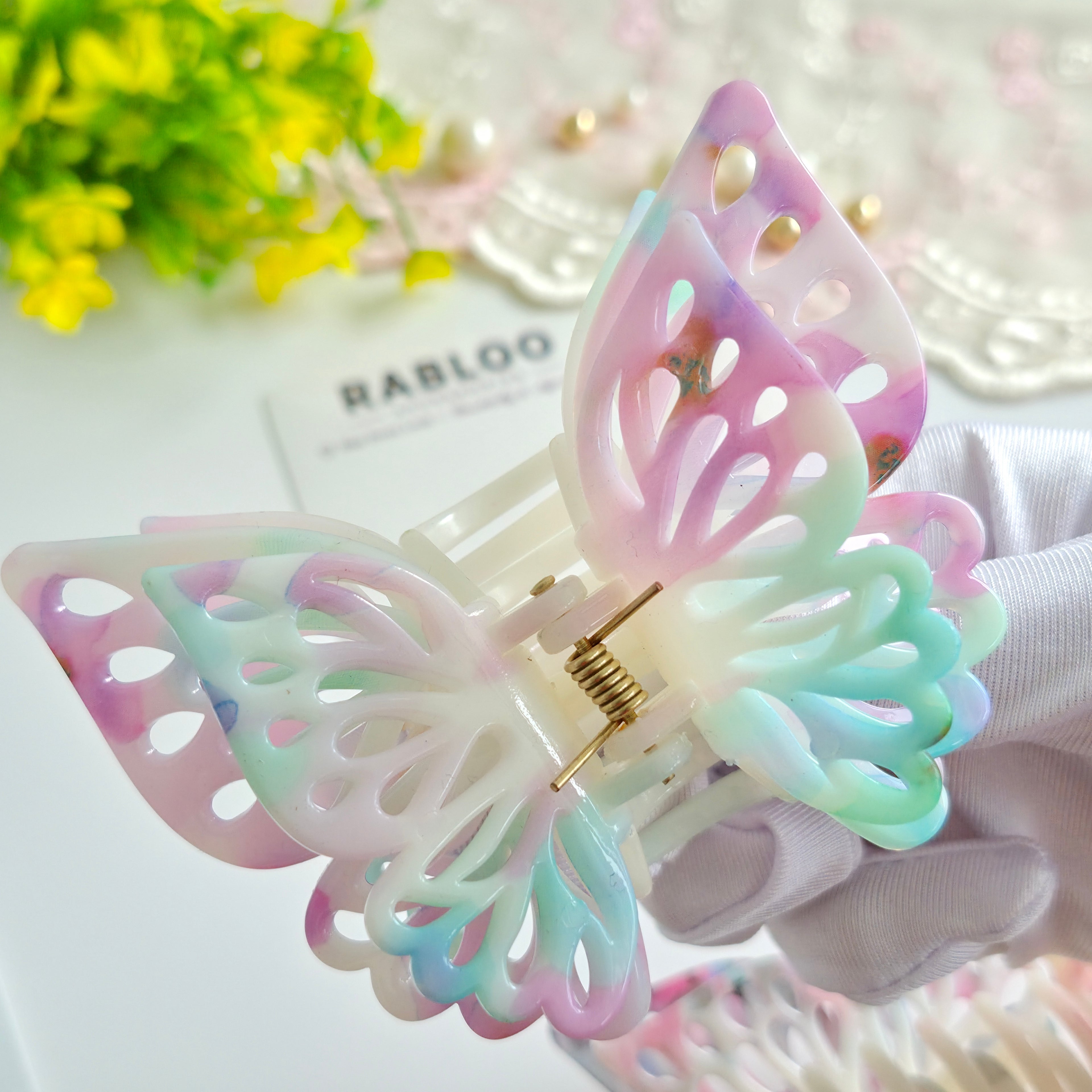 3D Butterfly Pastel Fairy Hair Claw Clip