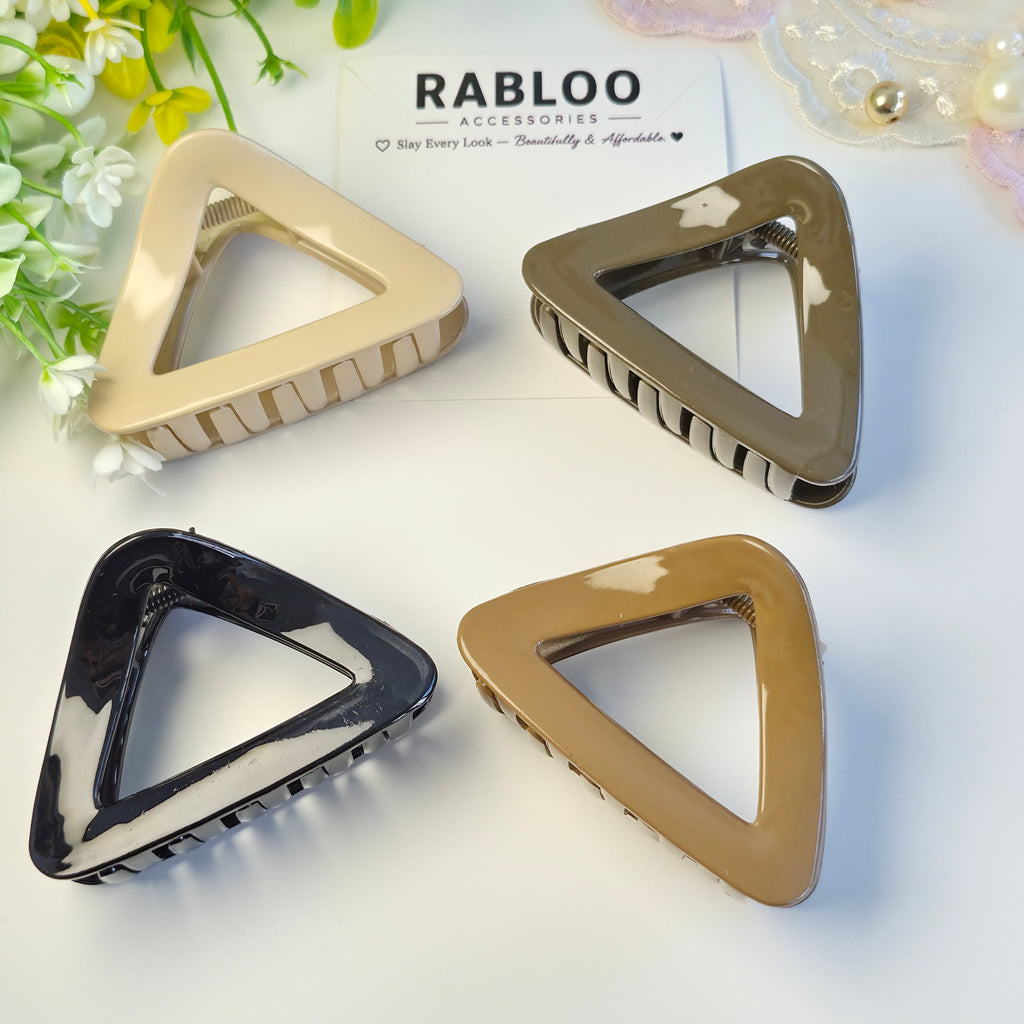 Warm Camel Triangle Claw Clip