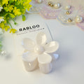 Ivory Cream Marbled Flower Claw Clip