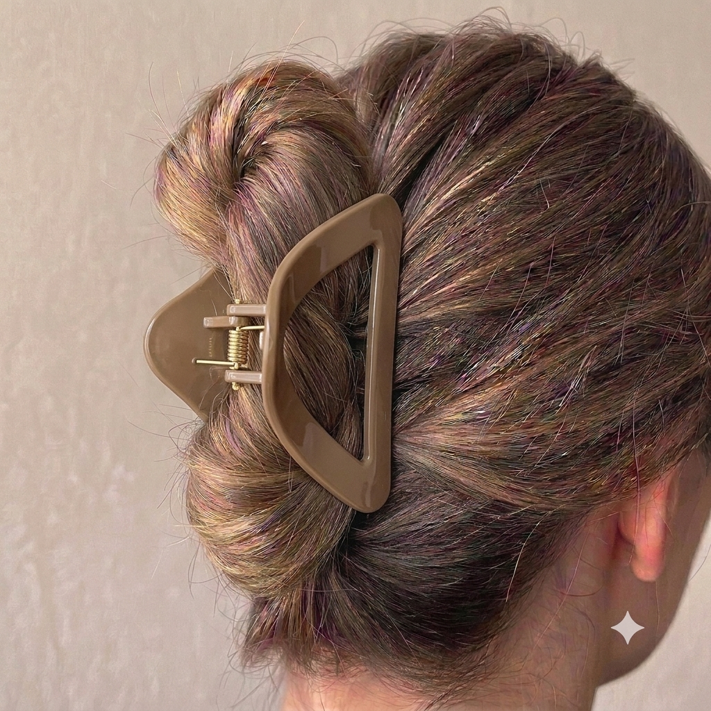 Warm Camel Triangle Claw Clip