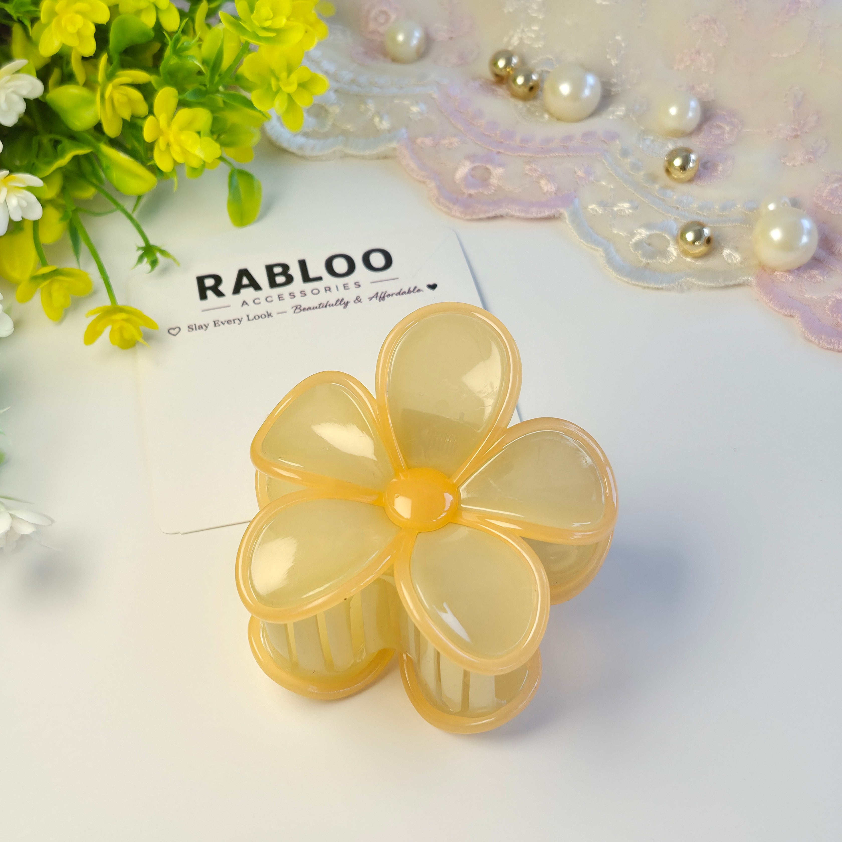 Honey Sunshine Jelly Bloom Claw Clip
