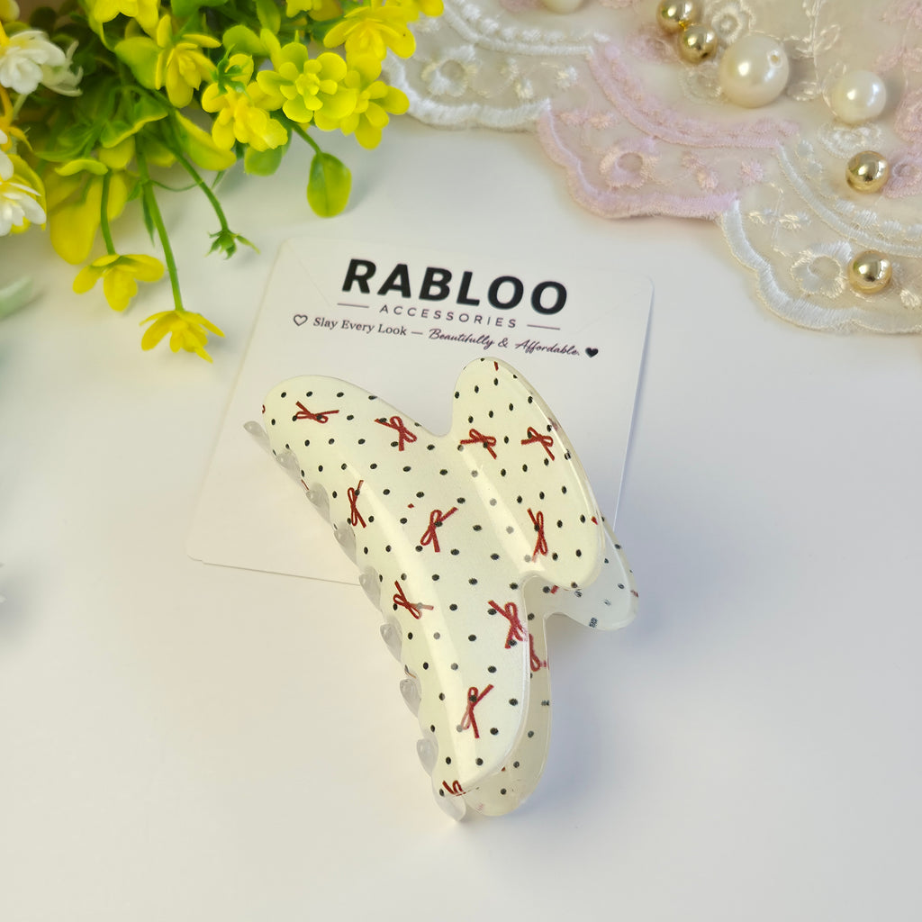 Retro Bow Claw Clip