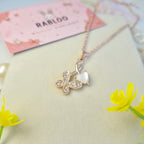 Fluttering Heart Grace Drop Necklace