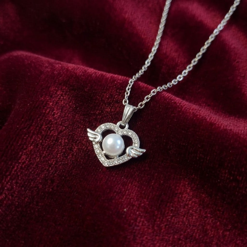 Angel Heart Pearl Necklace
