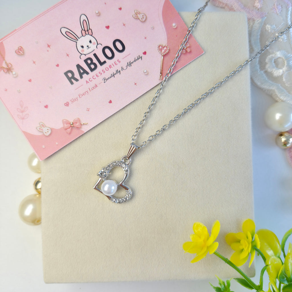 Two Souls Pearl Heart Necklace