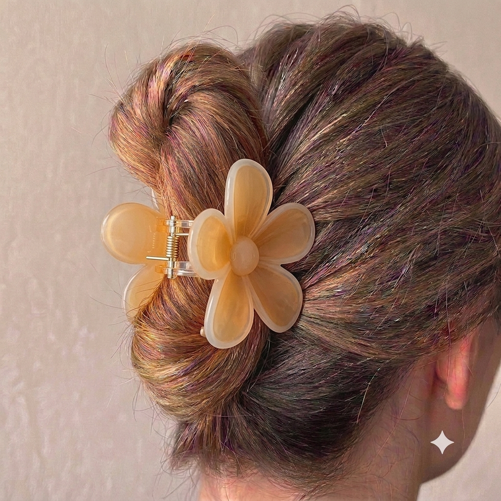 Apricot Glow Jelly Bloom Claw Clip