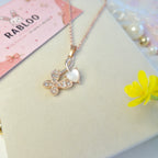Fluttering Heart Grace Drop Necklace
