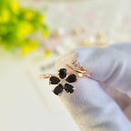 Midnight Black Bloom Adjustable rings