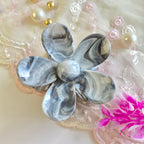 Smokey Onyx Marbled Flower Claw Clip