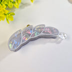 Lilac Mist Iridescent Leaf Banana Clip