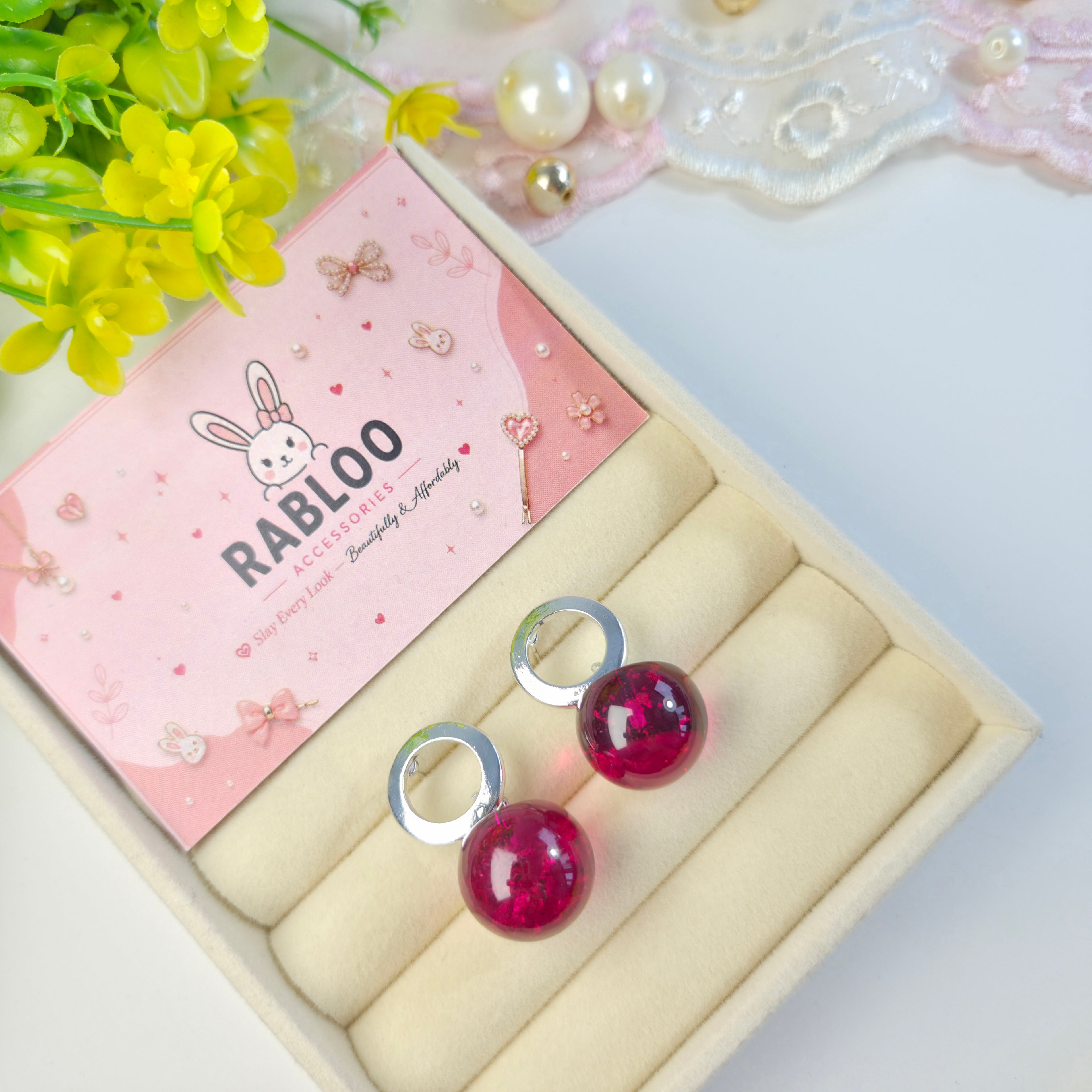 Magenta Aura Studs